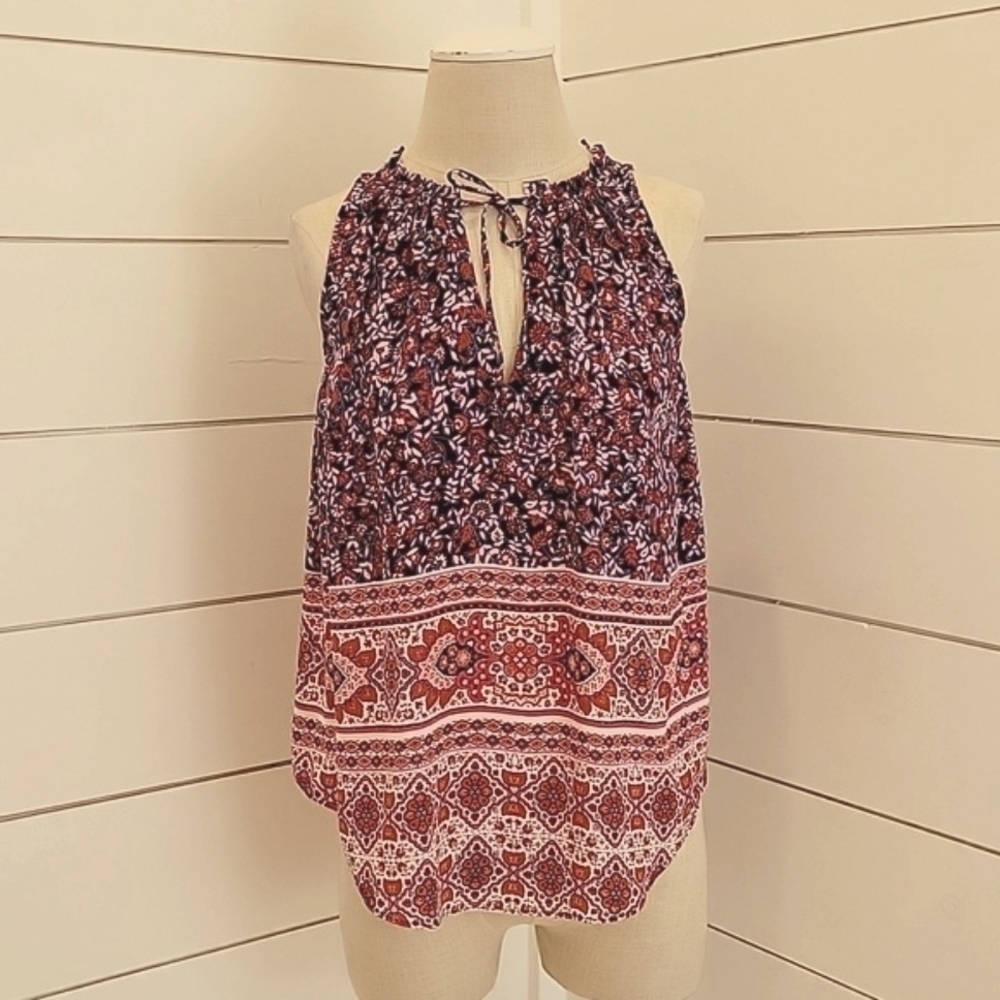 Gap xs sleeveless blouse pink navy purple